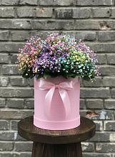 Цветочная композиция из Гипсофила и Розы в шляпной коробке #REPLACE_PRED# Иславское