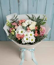 Букет цветов из:  Розы, Лизиантусы и Хризантемы #REPLACE_PRED# Иславское
