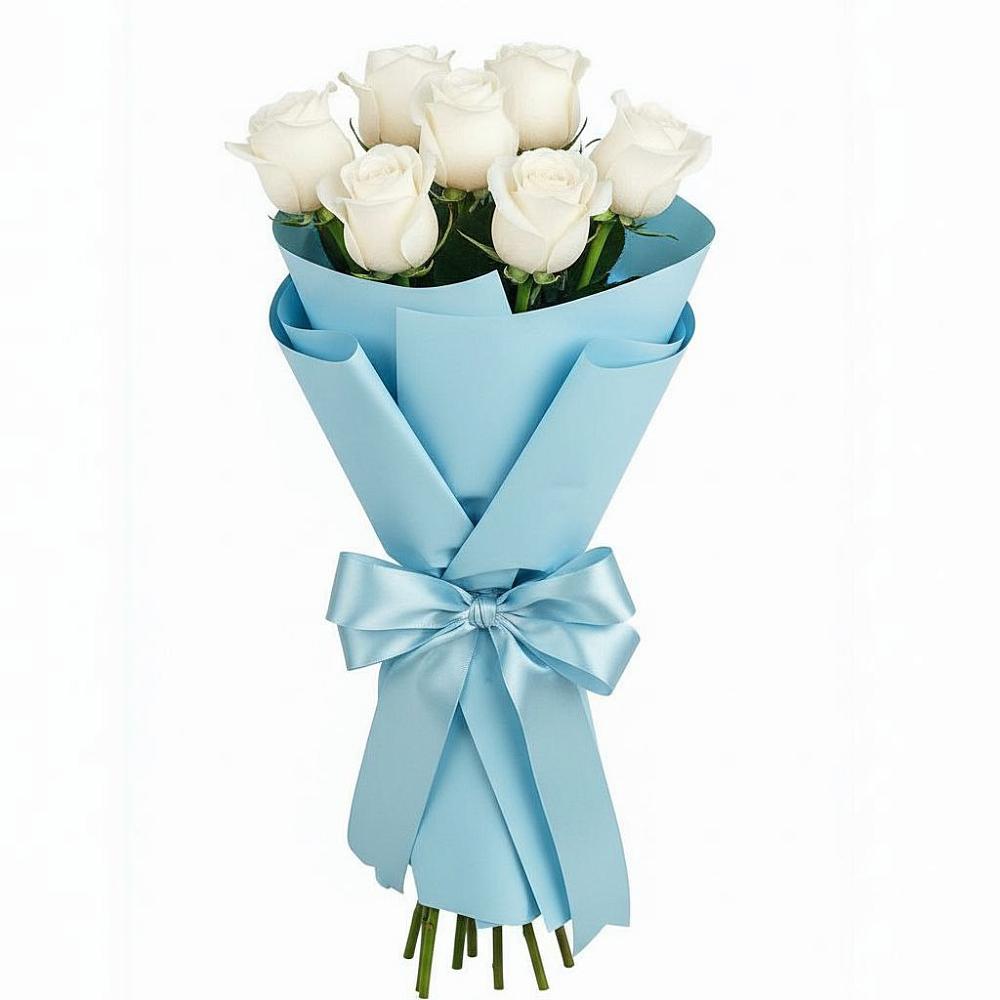 Букет 7 белых роз Проуд в Иславское
