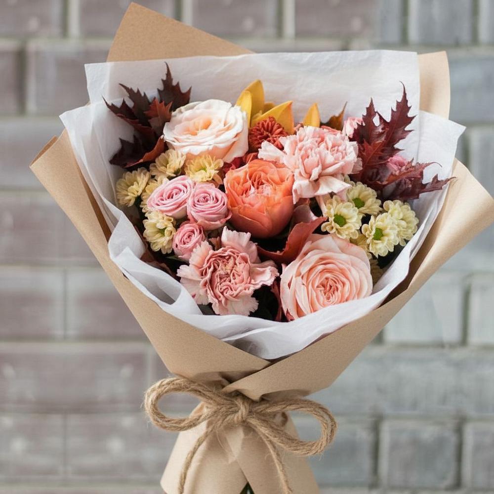 Букет цветов из: Гвоздики, Хризантемы и Розы в Иславское