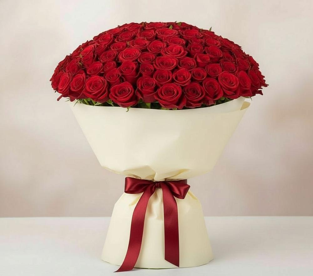 Букет 101 Красная роза Милано в Иславское
