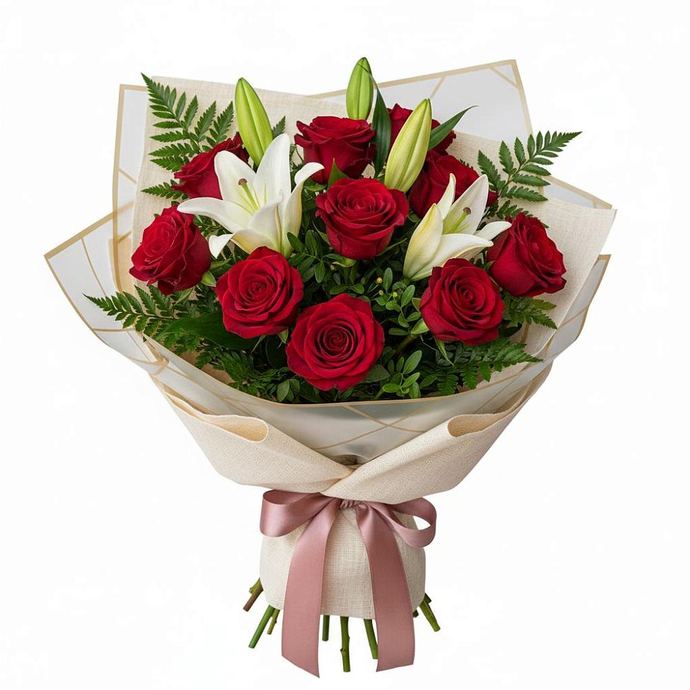 Букет цветов из: Лилии и Розы в Иславское