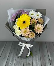 Букет цветов из:  Розы, Герберы и Хризантемы в Иславское