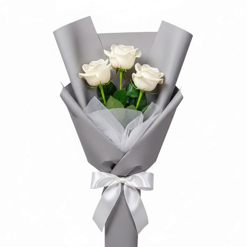 Букет 3 белые розы в Иславское