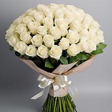 Букет 101 беля роза Белоснежка в Иславское