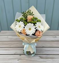 Букет цветов из:  Герберы, Розы и Хризантемы в Иславское
