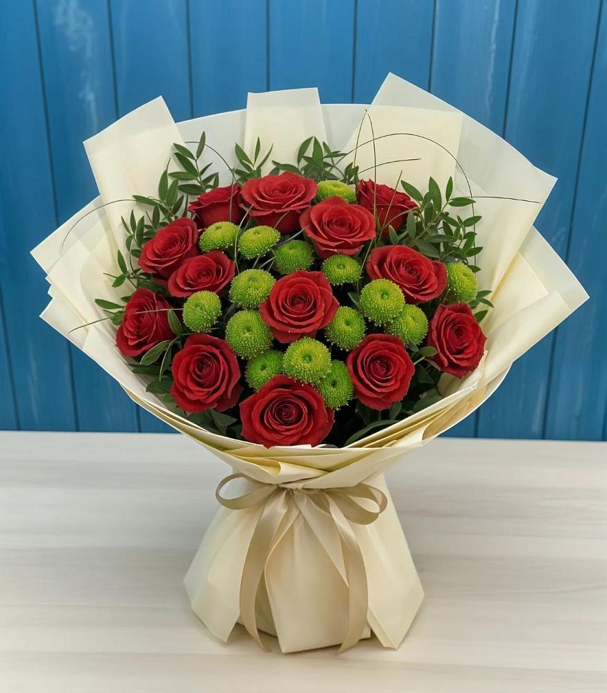 Букет цветов из: Розы и Хризантемы в Иславское